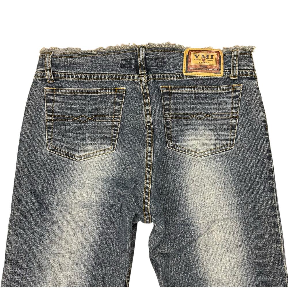YMI Y2K Frayed Distress Hi-Rise Light Flare Jeans - Picture 5 of 7